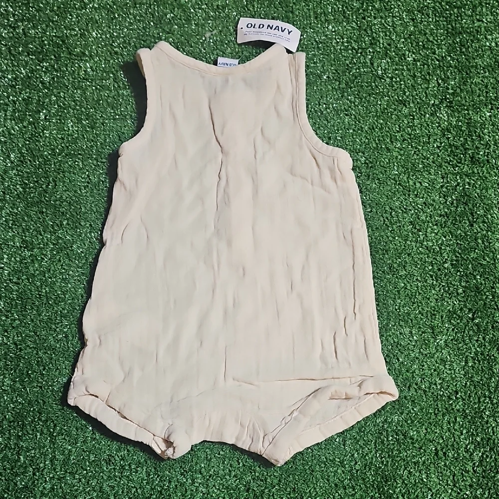 Cream Sleeveless Baby Romper